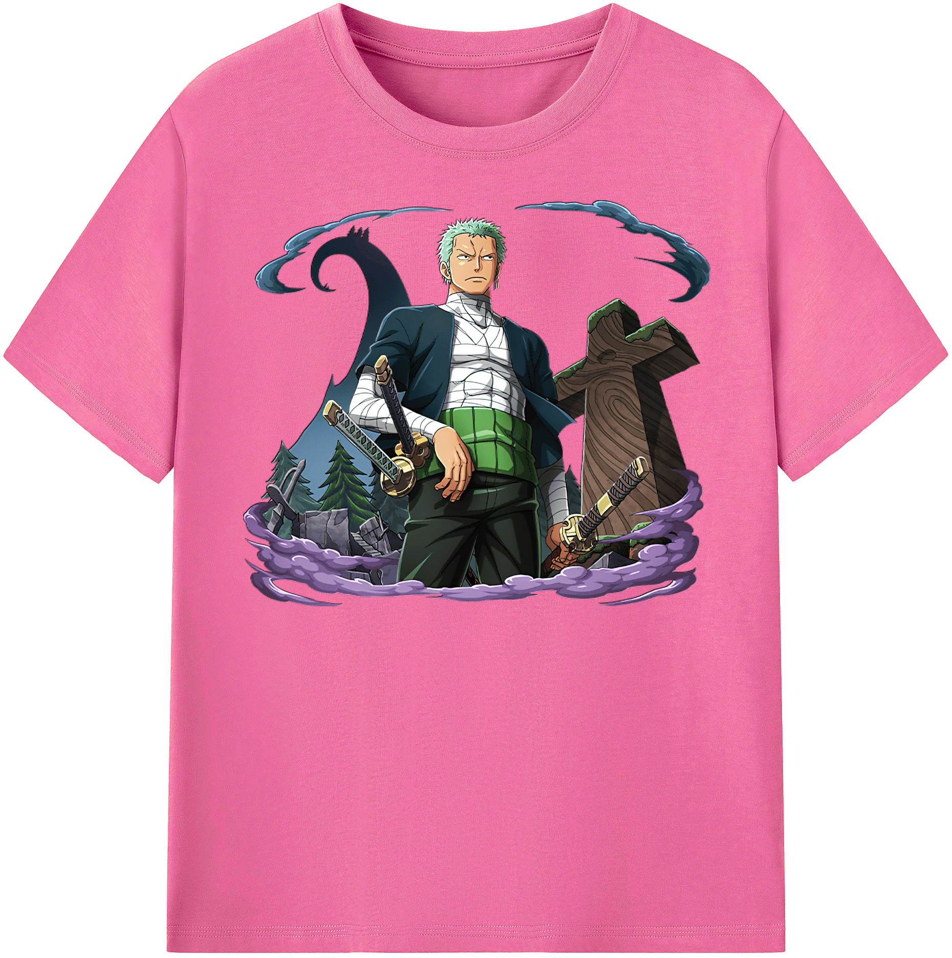 ワンピース ロロノア・ゾロ ONE PIECE Roronoa Zoro レディースカジュアルプリントTシャツ（綿100％）